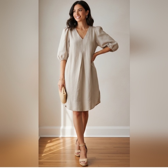 Cynthia Rowley Dresses & Skirts - Cynthia Rowley Green Shift Dress Linen Blend Sz S